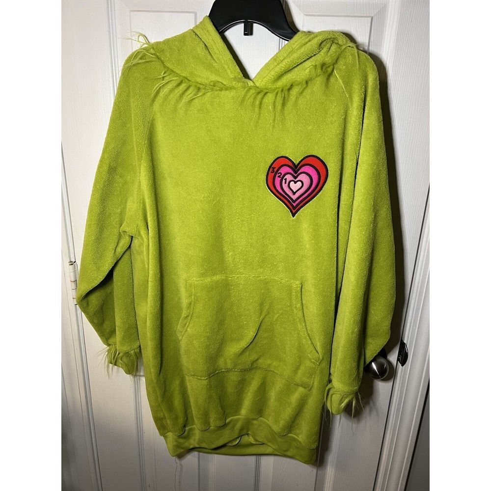 Dr Seuss How the Grinch Stole Christmas Long Fuzzy Hoodie